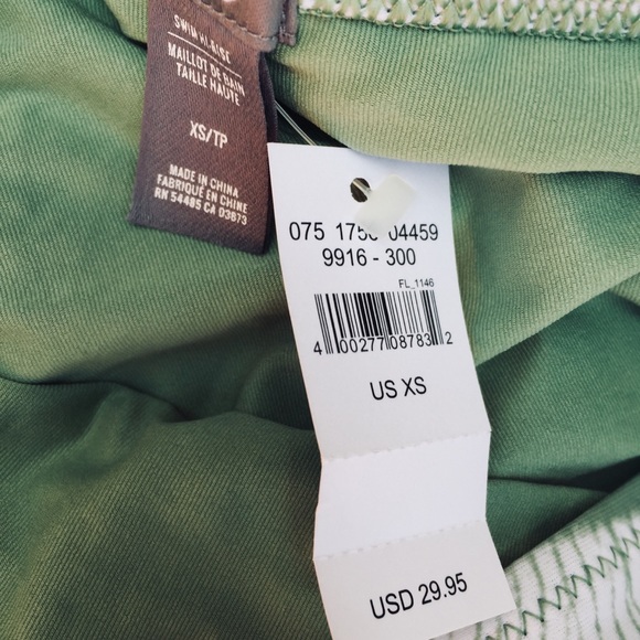 New -Aerie Green + white two pie bathing suite XS - Picture 6 of 6